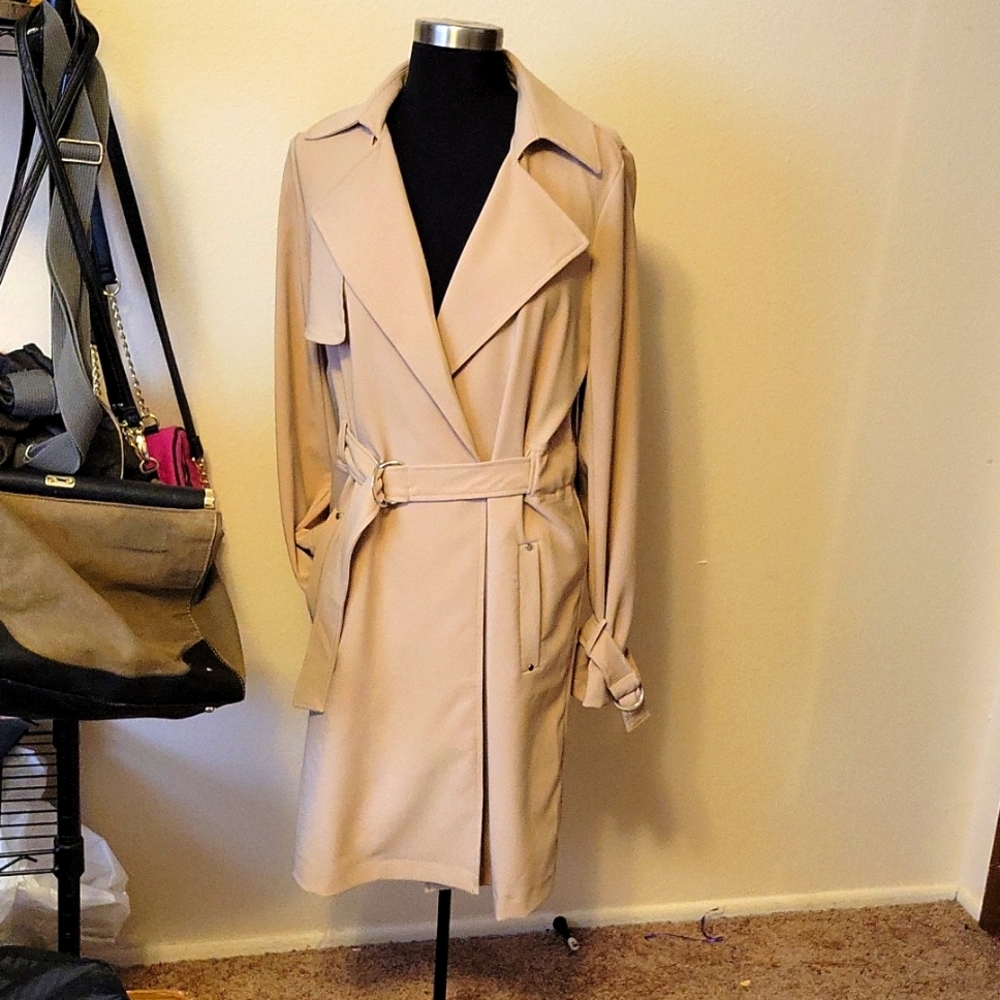 Black tape trench coat size small